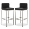 Baino Black PU Leather Bar Chairs With Chrome Legs In A Pair