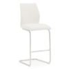 Bernie Faux Leather Bar Chair In White With Chrome Legs