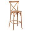 Hapron Cross Back Wooden Bar Stool In Light Oak