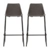 Kekoun Ash Faux Leather Bar Chairs With Black Legs In A Pair