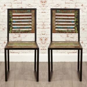 London Urban Chic Wooden Dining Chair In A Pair