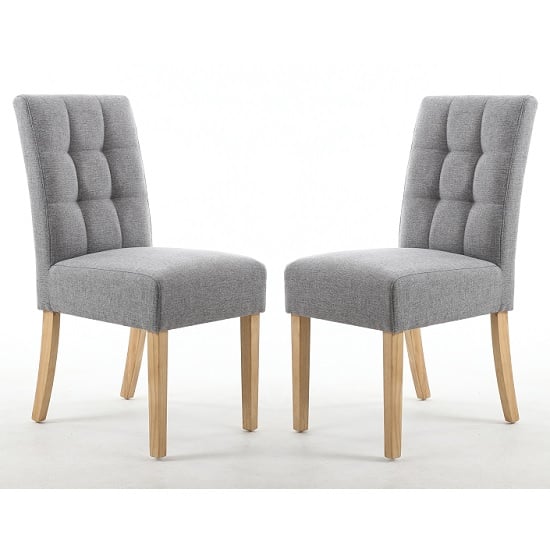 Mendoza Dining Chair Silver Grey With Natural legs In A Pair