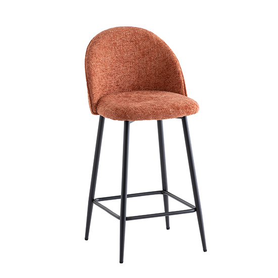 Rayya Fabric Counter Bar Stool In Rust