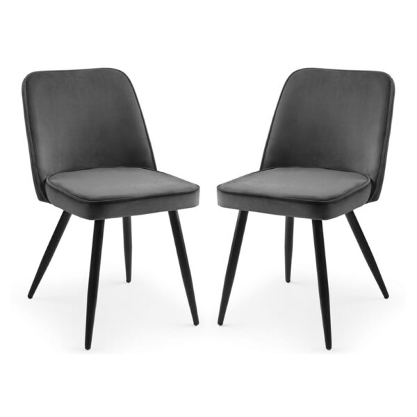 Babette Grey Velvet Dining Chairs In Pair