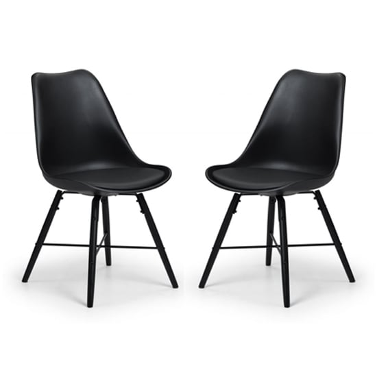 Kaili Dining Chair With Black Seat And Black Legs In Pair