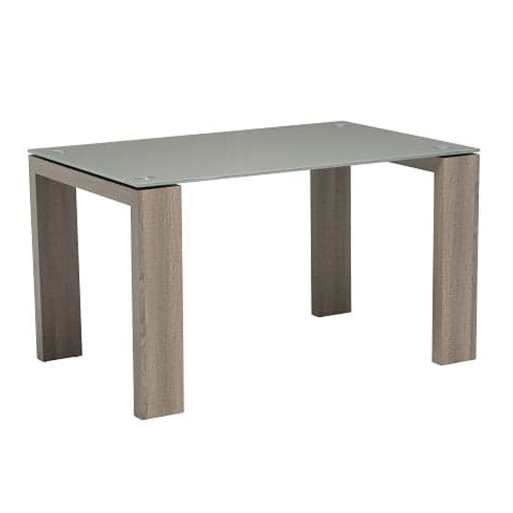 Devan Grey Glass Dining Table With Grey Oak Legs