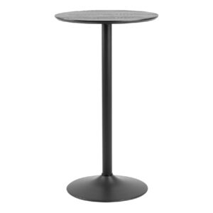 Ionia Wooden Bar Table Round In Black Ash