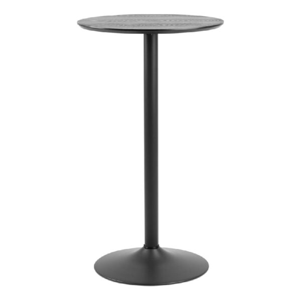 Ionia Wooden Bar Table Round In Black Ash