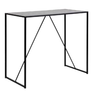 Sparks Wooden Bar Table With Metal Frame In Ash Black