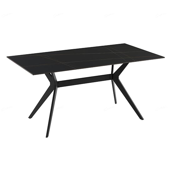 Lyons Sintered Stone Dining Table Rectangular In Black