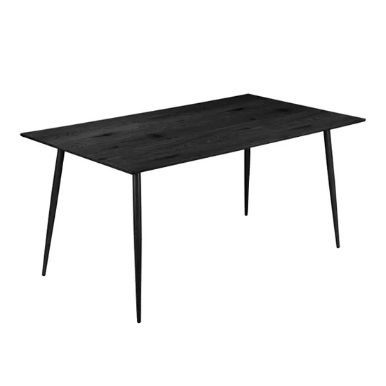 Malibu Wooden Dining Table 160cm Rectangular In Black