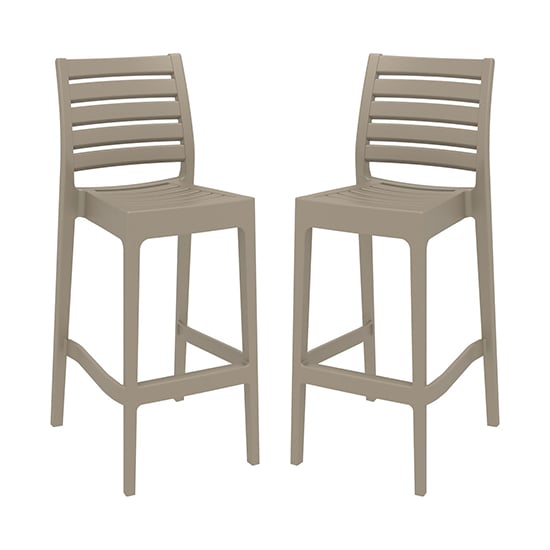 Albany Taupe Polypropylene And Glass Fiber Bar Chairs In Pair