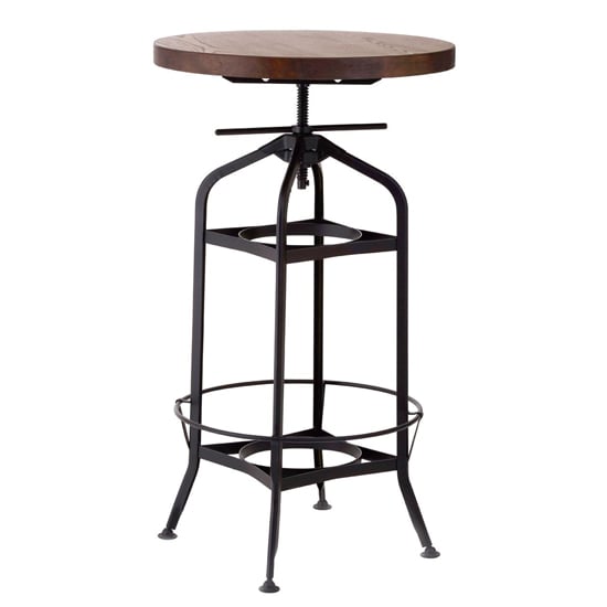 Ashbling Wooden Bar Table With Black Metal Frame In Natural