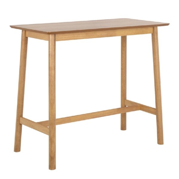 Bastrop Wooden Bar Table Rectangular In Matt Oak