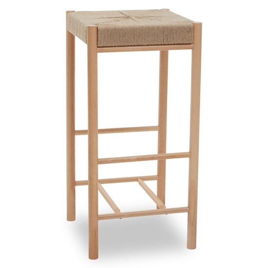 Bender Wooden Bar Stool In Natural