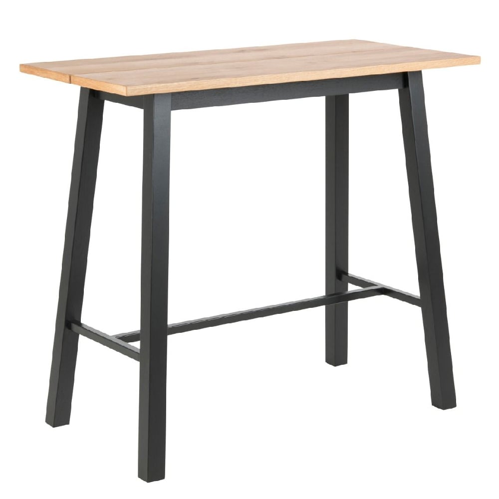 Cardiff Wooden Bar Table With Black Legs In Oak