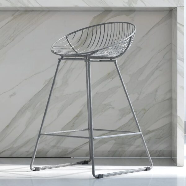 Eastlake Metal Bar Chair In Grey