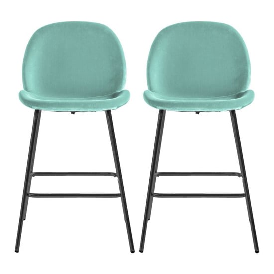 Flanaven Mint Velvet Bar Chairs With Gold Legs In Pair