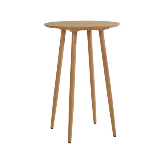 Malibu Wooden Bar Table Round In Oak