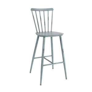 Piper Outdoor Aluminium Vintage Bar Chair In Blue