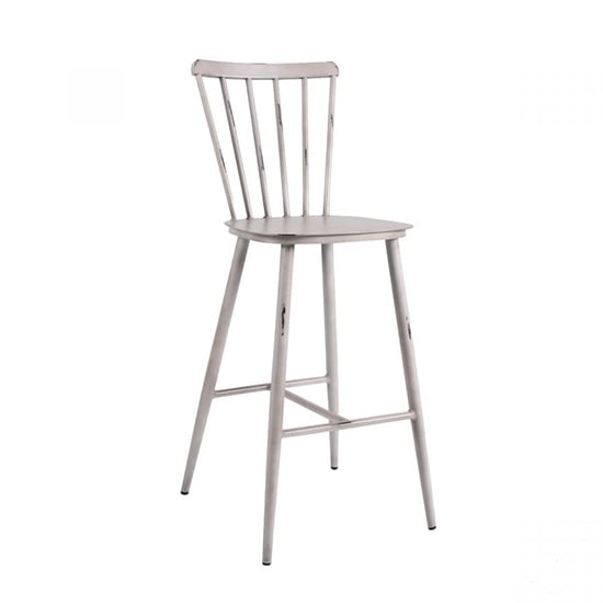 Piper Outdoor Aluminium Vintage Bar Chair In White