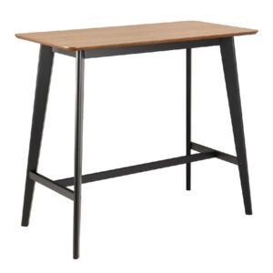 Riga Wooden Bar Table Rectangular In Oak And Black