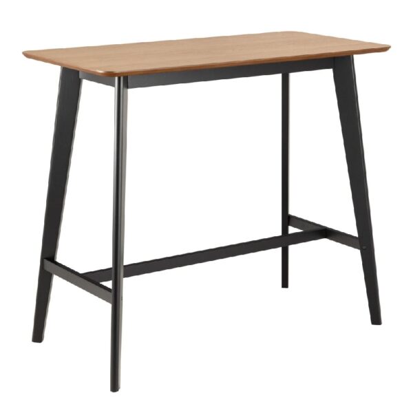 Riga Wooden Bar Table Rectangular In Oak And Black