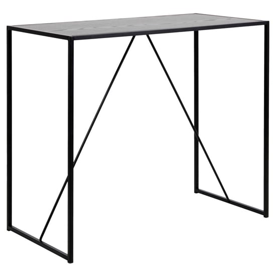 Salvo Wooden Bar Table Rectangular In Ash Black