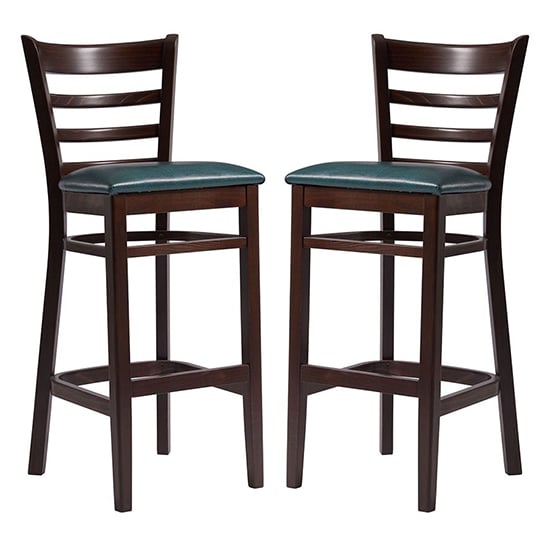 Sarnia Lascari Vintage Teal Faux Leather Bar Chairs In Pair