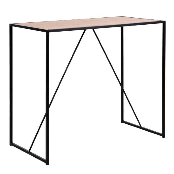 Sparks Wooden Bar Table With Metal Frame In Oak And Black