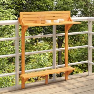 Tamia Wooden Balcony Bar Table In Natural